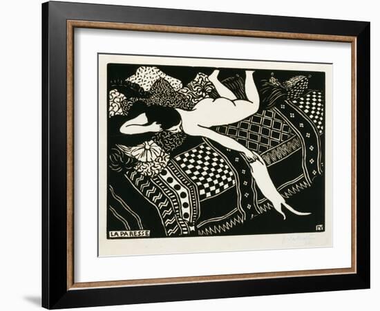 Laziness, 1896 (Woodcut)-Felix Edouard Vallotton-Framed Giclee Print