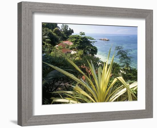 Lazio Beach, Chevalier Bay, Northwest Coast, Island of Praslin, Seychelles, Indian Ocean, Africa-Bruno Barbier-Framed Photographic Print