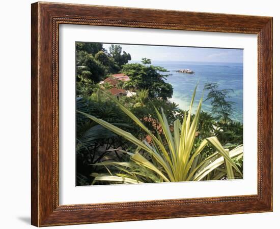 Lazio Beach, Chevalier Bay, Northwest Coast, Island of Praslin, Seychelles, Indian Ocean, Africa-Bruno Barbier-Framed Photographic Print