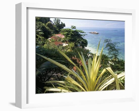 Lazio Beach, Chevalier Bay, Northwest Coast, Island of Praslin, Seychelles, Indian Ocean, Africa-Bruno Barbier-Framed Photographic Print