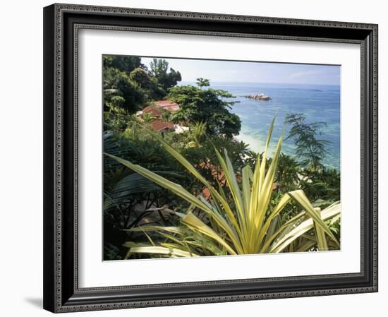 Lazio Beach, Chevalier Bay, Northwest Coast, Island of Praslin, Seychelles, Indian Ocean, Africa-Bruno Barbier-Framed Photographic Print