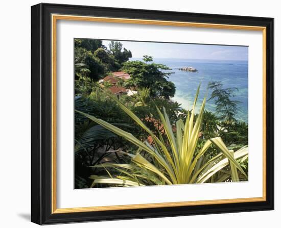 Lazio Beach, Chevalier Bay, Northwest Coast, Island of Praslin, Seychelles, Indian Ocean, Africa-Bruno Barbier-Framed Photographic Print