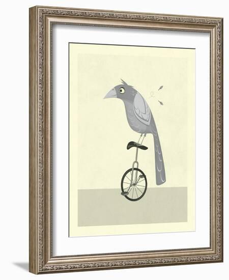 Lazy Bird-Jazzberry Blue-Framed Art Print