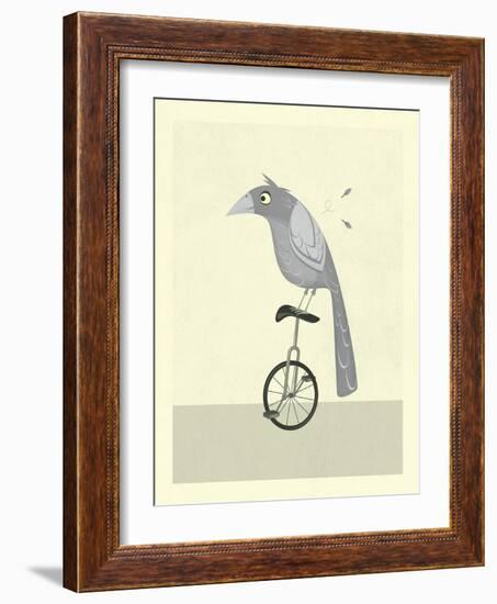 Lazy Bird-Jazzberry Blue-Framed Art Print