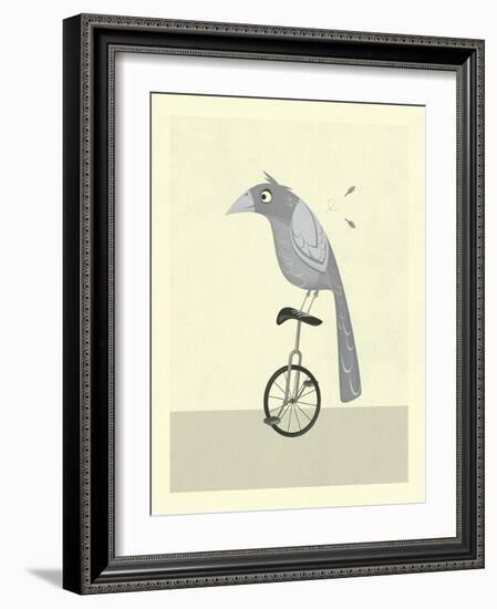 Lazy Bird-Jazzberry Blue-Framed Art Print