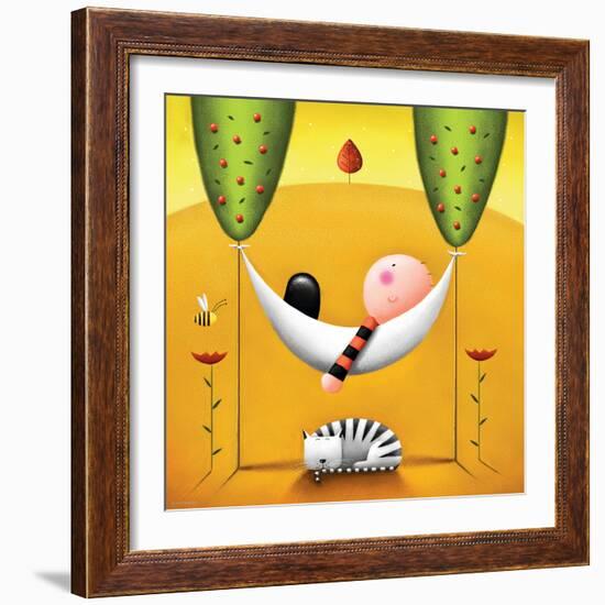 Lazy Bones-Jo Parry-Framed Art Print