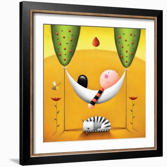 Lazy Bones-Jo Parry-Framed Art Print