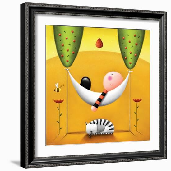 Lazy Bones-Jo Parry-Framed Art Print