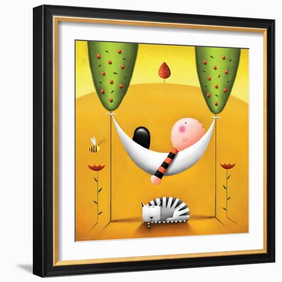 Lazy Bones-Jo Parry-Framed Art Print