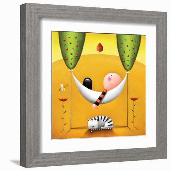 Lazy Bones-Jo Parry-Framed Art Print