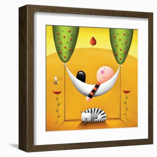 Lazy Bones-Jo Parry-Framed Art Print