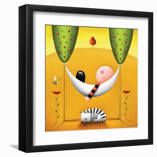 Lazy Bones-Jo Parry-Framed Art Print