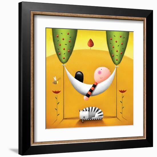 Lazy Bones-Jo Parry-Framed Art Print