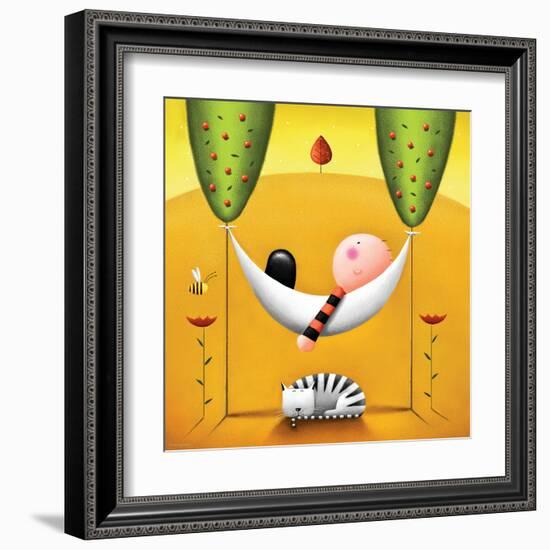 Lazy Bones-Jo Parry-Framed Art Print