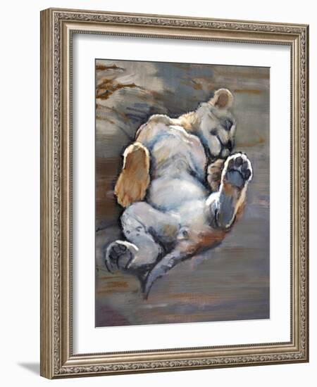 Lazy Cub, 2021, (Oil on Canvas)-Mark Adlington-Framed Giclee Print