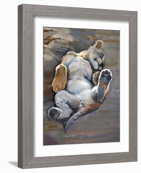 Lazy Cub, 2021, (Oil on Canvas)-Mark Adlington-Framed Giclee Print