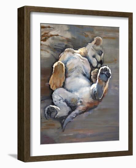 Lazy Cub, 2021, (Oil on Canvas)-Mark Adlington-Framed Giclee Print