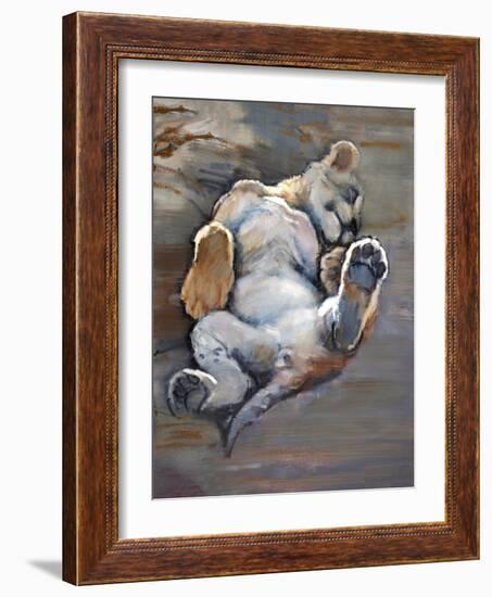 Lazy Cub, 2021, (Oil on Canvas)-Mark Adlington-Framed Giclee Print