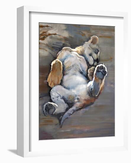 Lazy Cub, 2021, (Oil on Canvas)-Mark Adlington-Framed Giclee Print