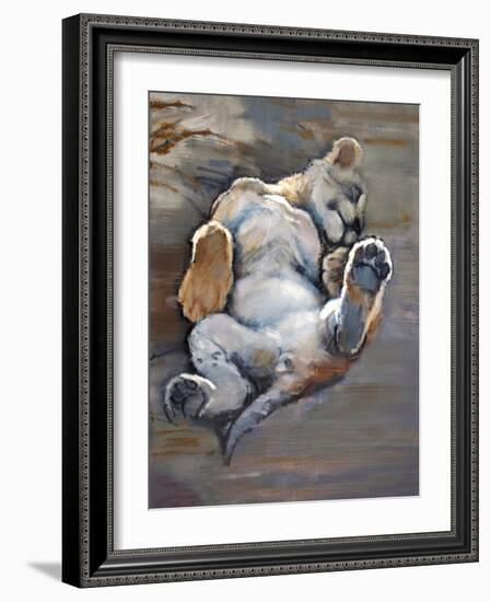 Lazy Cub, 2021, (Oil on Canvas)-Mark Adlington-Framed Giclee Print