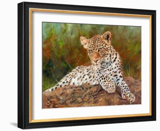 Lazy Leopard-David Stribbling-Framed Art Print