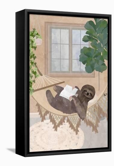 Lazy sloth in hammock-Sarah Manovski-Framed Premier Image Canvas