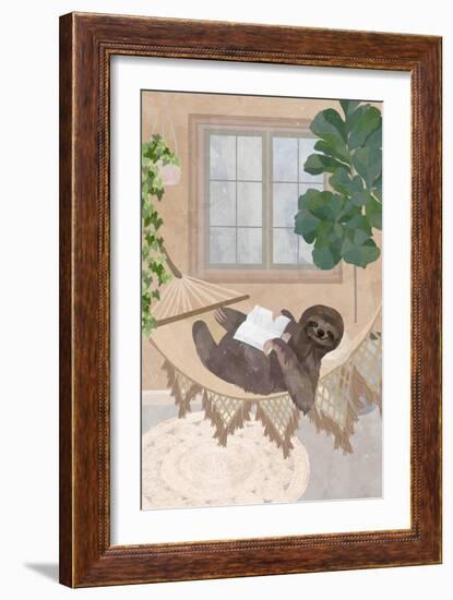 Lazy sloth in hammock-Sarah Manovski-Framed Giclee Print