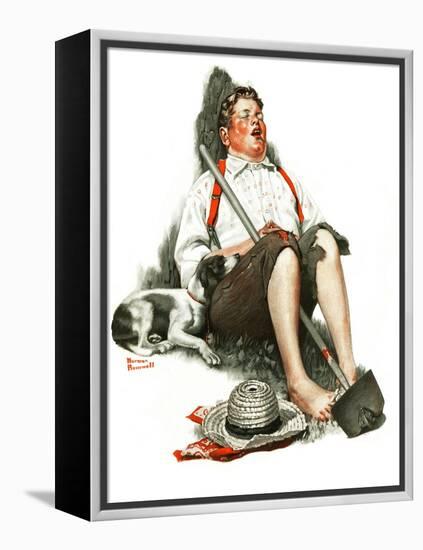 "Lazybones", September 6,1919-Norman Rockwell-Framed Premier Image Canvas