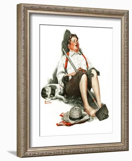 "Lazybones", September 6,1919-Norman Rockwell-Framed Giclee Print