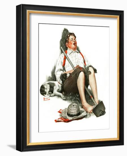 "Lazybones", September 6,1919-Norman Rockwell-Framed Giclee Print