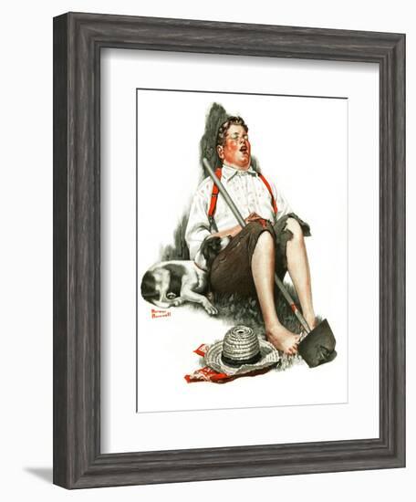 "Lazybones", September 6,1919-Norman Rockwell-Framed Giclee Print