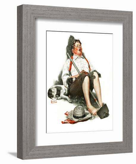 "Lazybones", September 6,1919-Norman Rockwell-Framed Giclee Print