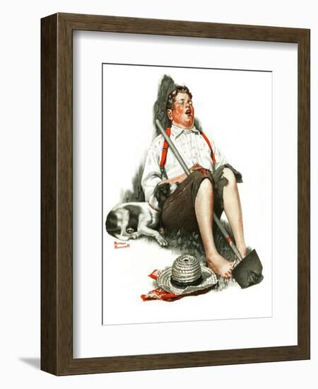 "Lazybones", September 6,1919-Norman Rockwell-Framed Giclee Print