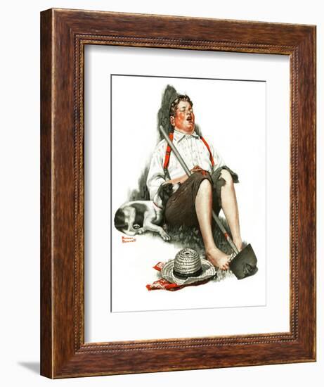 "Lazybones", September 6,1919-Norman Rockwell-Framed Giclee Print