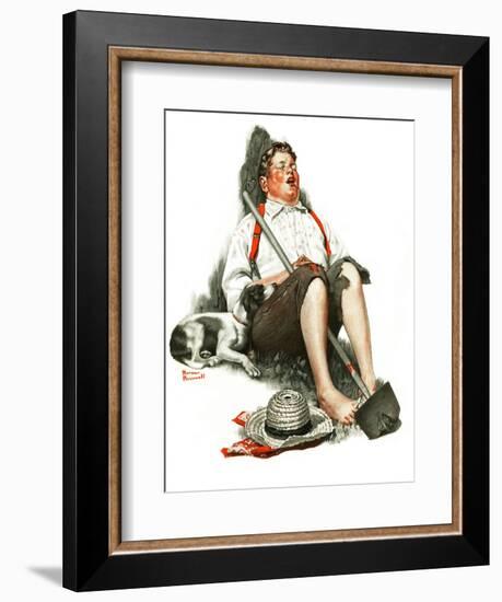 "Lazybones", September 6,1919-Norman Rockwell-Framed Giclee Print