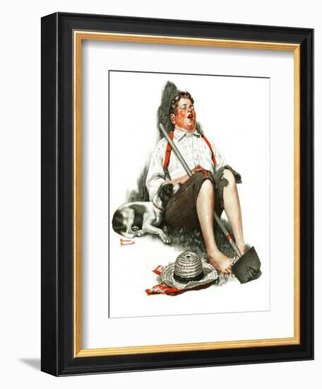 "Lazybones", September 6,1919-Norman Rockwell-Framed Giclee Print