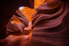 Beautiful View of Amazing Sandstone Formations in Famous Antelope Canyon on a Sunny Day-lbryan-Photographic Print