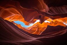 Beautiful View of Amazing Sandstone Formations in Famous Antelope Canyon on a Sunny Day-lbryan-Framed Photographic Print