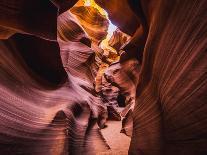Beautiful View of Amazing Sandstone Formations in Famous Antelope Canyon on a Sunny Day-lbryan-Photographic Print