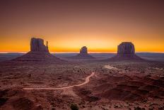 Classic View of Scenic Monument Valley with the Famous Mittens and Merrick Butte-lbryan-Photographic Print