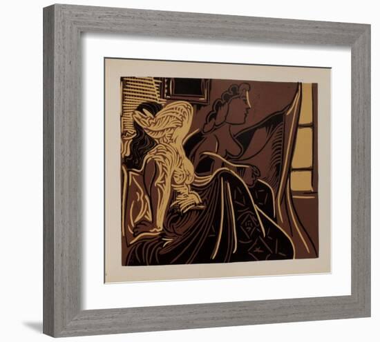 LC - Deux femmes près de la fenêtre-Pablo Picasso-Framed Premium Edition