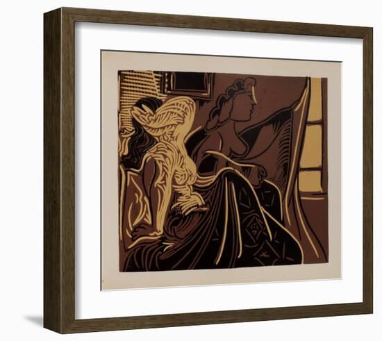 LC - Deux femmes près de la fenêtre-Pablo Picasso-Framed Premium Edition