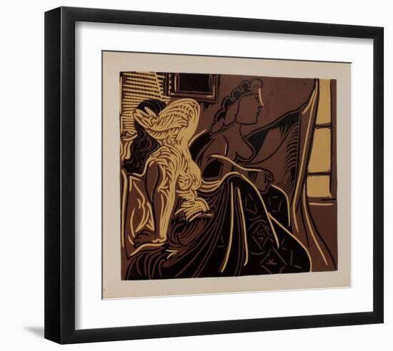 LC - Deux femmes près de la fenêtre-Pablo Picasso-Framed Premium Edition