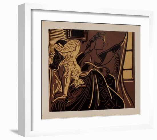 LC - Deux femmes près de la fenêtre-Pablo Picasso-Framed Premium Edition