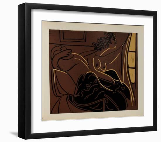 LC - Femme regardant par la fenêtre-Pablo Picasso-Framed Premium Edition