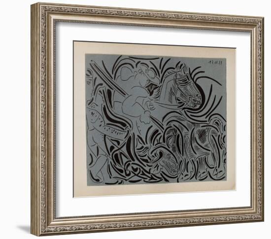 LC - Pique (fond bleu)-Pablo Picasso-Framed Collectable Print