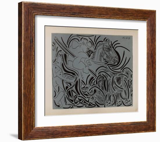 LC - Pique (fond bleu)-Pablo Picasso-Framed Collectable Print