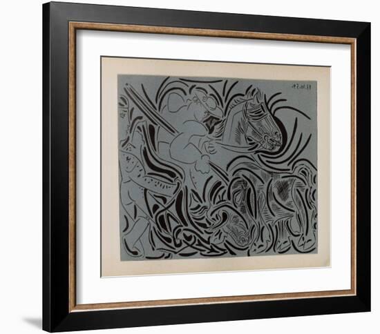 LC - Pique (fond bleu)-Pablo Picasso-Framed Collectable Print