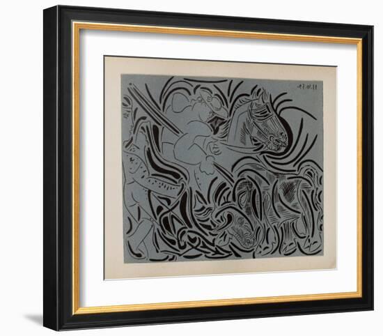 LC - Pique (fond bleu)-Pablo Picasso-Framed Collectable Print