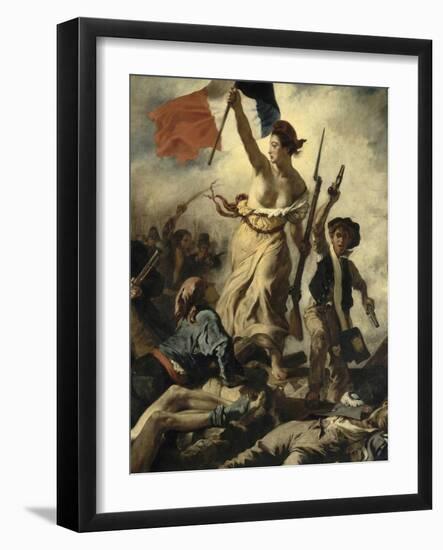 Le 28 juillet 1830 : la Liberté guidant le peuple-Eugene Delacroix-Framed Giclee Print